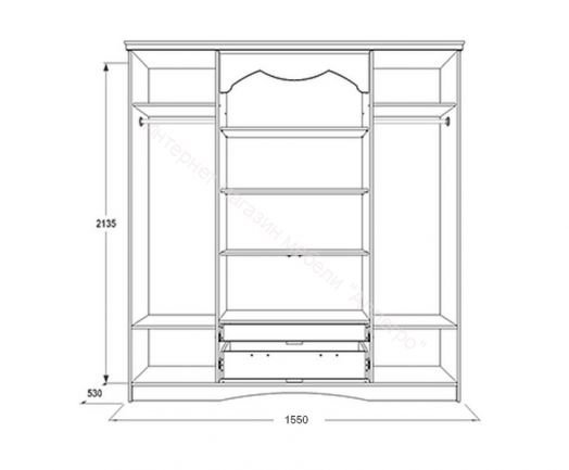 Шкаф распашной 3-х дверный "Ольга 10" для одежды и белья