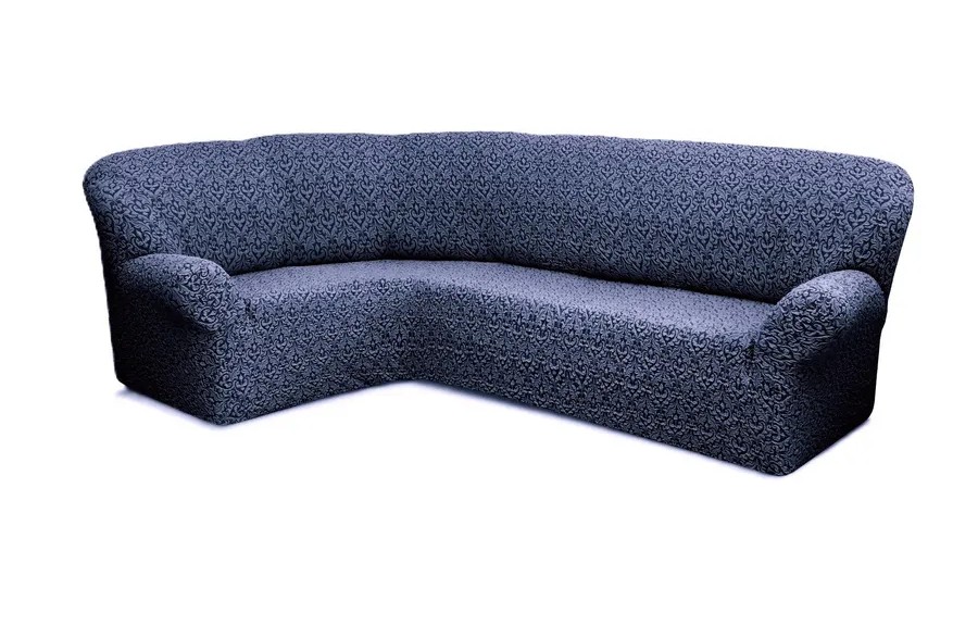 Чехол на угловой диван без оборки Жаккард, Серый