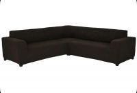 Чехол на угловой диван без оборки Жаккард,,шоколадный