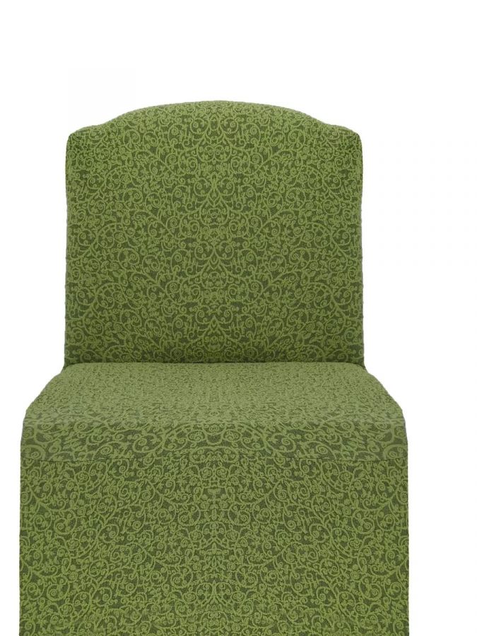 Чехол на кресло без оборки и подлокотников1 шт. Жаккард ,зелёный