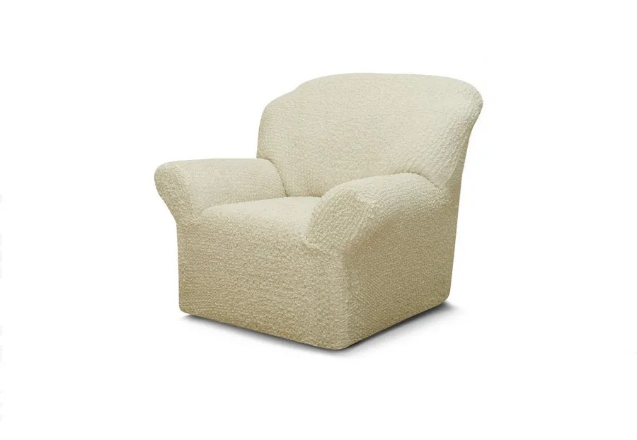 Чехол на кресло  без оборки 1 шт.  Шёлковый Жаккард ,кремовый