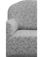 Чехол на кресло без оборки 1 шт. Жаккард , серебро