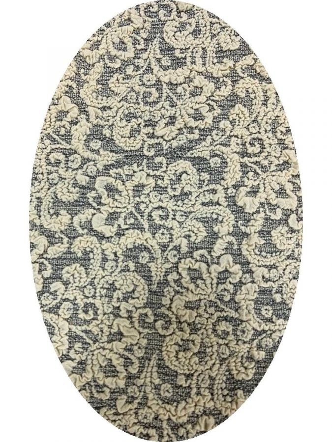 Чехол на стул с оборкой Жаккард  ,Ванильный