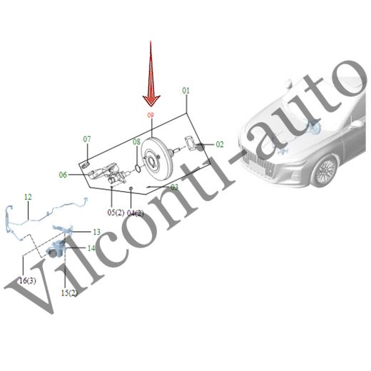 УСИЛИТЕЛЬ ВАКУУМНЫЙ HONGQI H5/H6 3539020HF01 100% ОРИГИНАЛ
