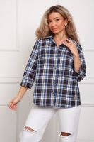 1051 Рубашка женская [синий-черный]