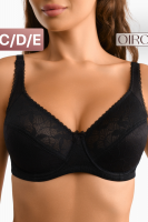Бюстгальтер OIRO кружевной с мягкой чашей Oleandr 1415013 [черный]
