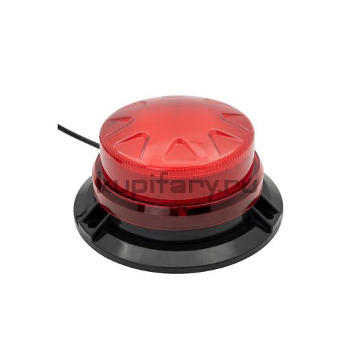 Маяк проблесковый светодиодный красный 70 мм на магните и болтах от прикуривателя PM2090