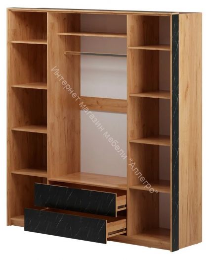 Шкаф 4-х дверный Ольга 4 Дуб золотистый/Креатель