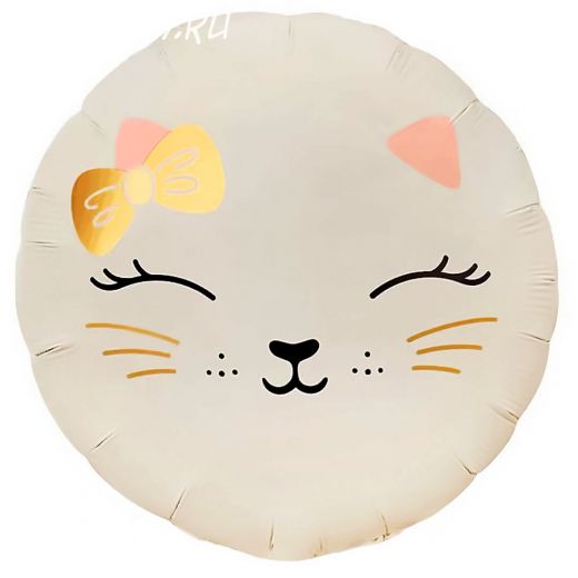 Круг Кошечка.крем (сатин)