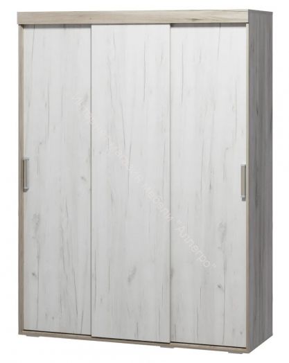 Шкаф-купе "Ольга 19" 3-х дверный Дуб крафт белый/Дуб крафт серый