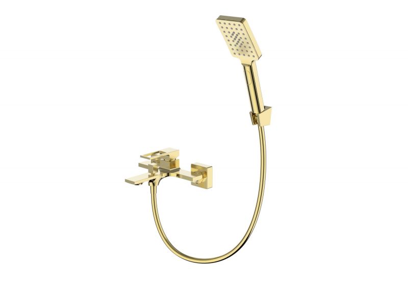 Смеситель для ванны и душа с ручным душем BelBagno LUC-VASM-ORO