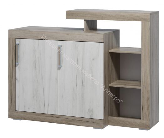 Комод "Ольга 19" Дуб крафт белый/Дуб крафт серый