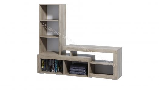 Тумба ТВ 2 "Ольга 19" Дуб крафт белый/Дуб крафт серый