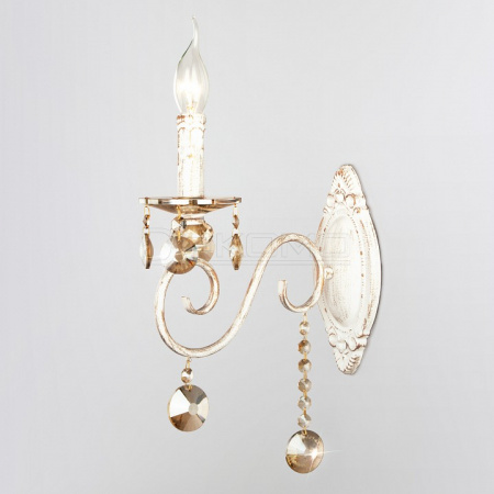 Бра Ravenna 10104/1 белый с золотом/тонированный хрусталь Strotskis