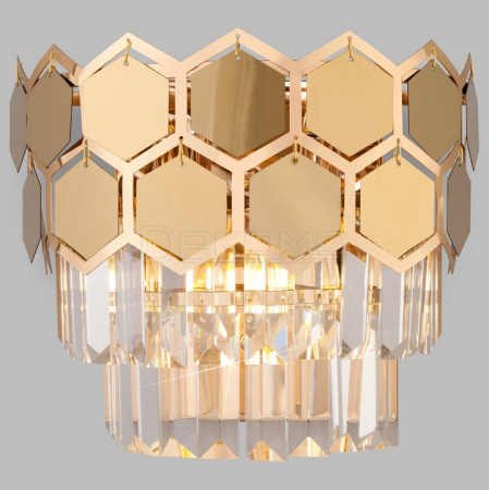 Накладной светильник Ariana 10124/2 золото/прозрачный хрусталь Strotskis (10113/2)