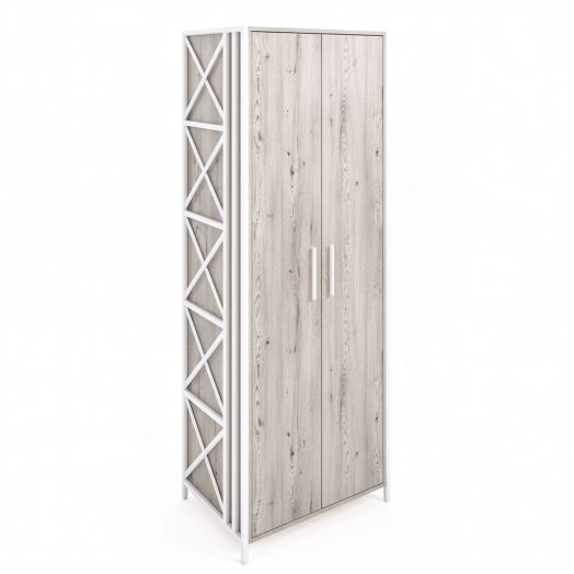 ЛОФТ-13 Шкаф для одежды (700х500х1900 мм) Дуб Канадский / Белый