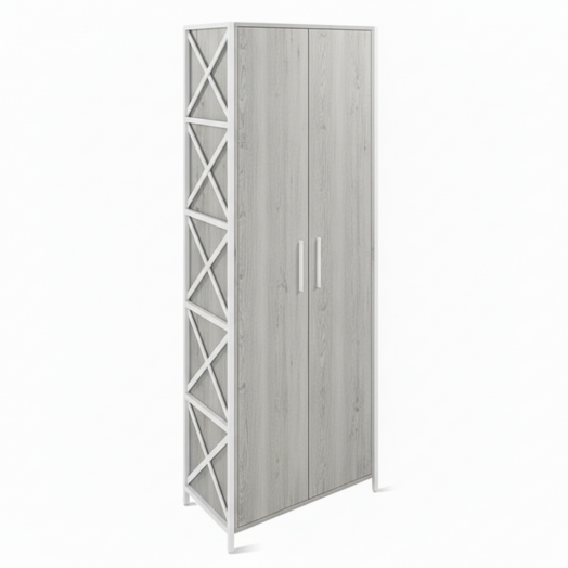 ЛОФТ-12 Шкаф для одежды (700х370х1900 мм) Дуб Канадский / Белый