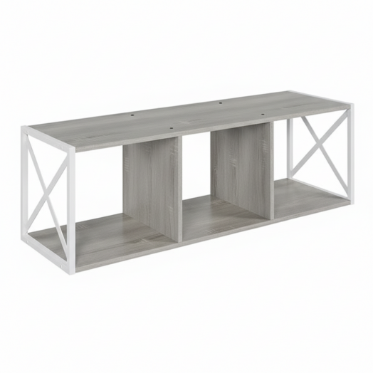 ЛОФТ-8 Полка навесная 3 секции (1200х370х383 мм) Дуб Канадский / Белый