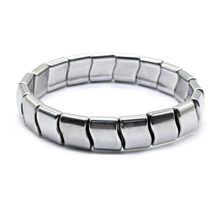 Браслет из гематита сегмент (1) 10х12 мм, цвет серебристый