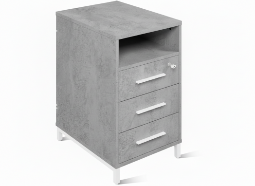 ЛОФТ-5 Тумба приставная с замком (450х600х750 мм) Бетон / Белый