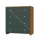 Комод - 4 (Фант) Дуб золотистый/Изумрудное море