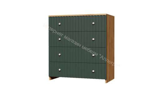 Комод - 4 (Фант) Дуб золотистый/Изумрудное море