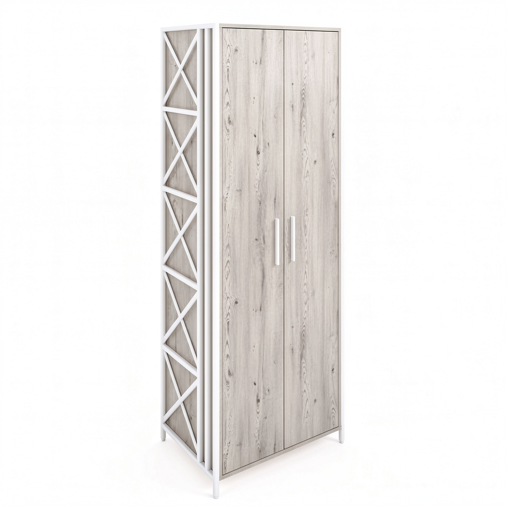 ЛОФТ-13 Шкаф для одежды (700х500х1900 мм) Дуб Канадский / Белый