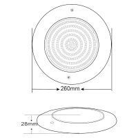 Прожектор светодиодный 24Вт AM RGB 260мм 12В оправа н/с AISI 316 (HX-WH260-333SS) с пультом