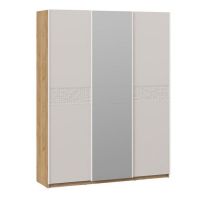 Шкаф-купе с 2 глухими дверями и 1 зеркальной дверью «Оскар Скания» Ручка белая 1800