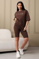 Костюм женский с велосипедками КЖ009 [шоколад/шоколад]