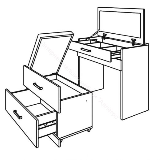 Стол туалетный №3 (Фант) Дуб крафт /Белый