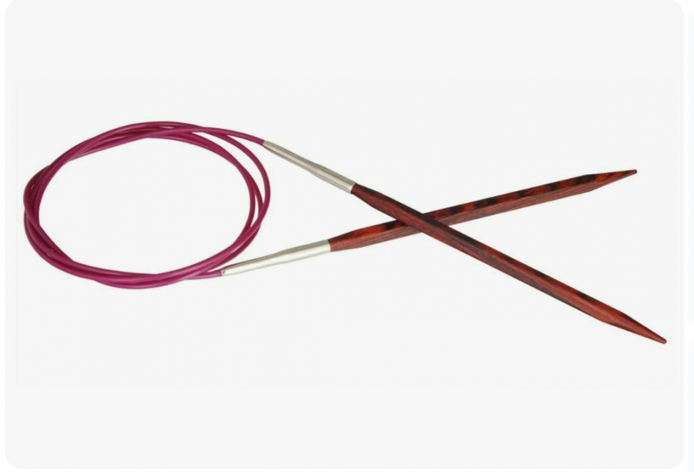 Спицы круговые кубические KnitPro Symfonie Cubics дерево, коричневый Разные размеры и длина лески