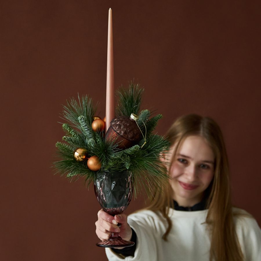 Зимняя композиция в бокале