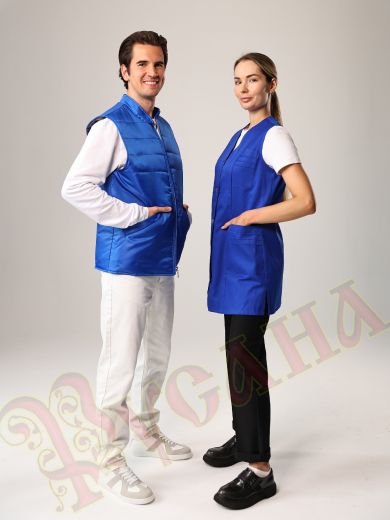 синие жилеты для продавцов