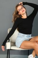 Лонгслив женский лапша ЛГ-02 [черный]