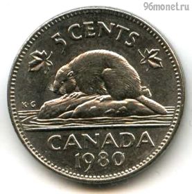 Канада 5 центов 1980