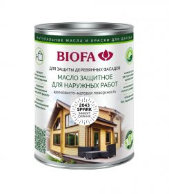 Масло Защитное Biofa 2043S 1л для Наружных Работ с Эффектом Сияния / Биофа  2043S
