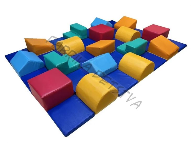 Мягкий модуль-тренажер «Разноуровневый коврик» 35 элементов