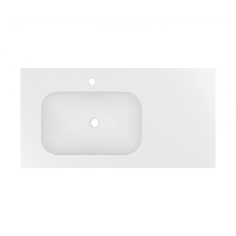 Раковина Vincea Elise VCB-4EL100MW-L мебельная накладная левая из Corian 100х53 см ФОТО