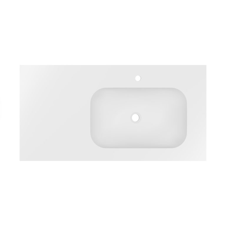 Раковина Vincea Elise VCB-4EL100MW-R мебельная накладная правая из Corian 100х53 см ФОТО