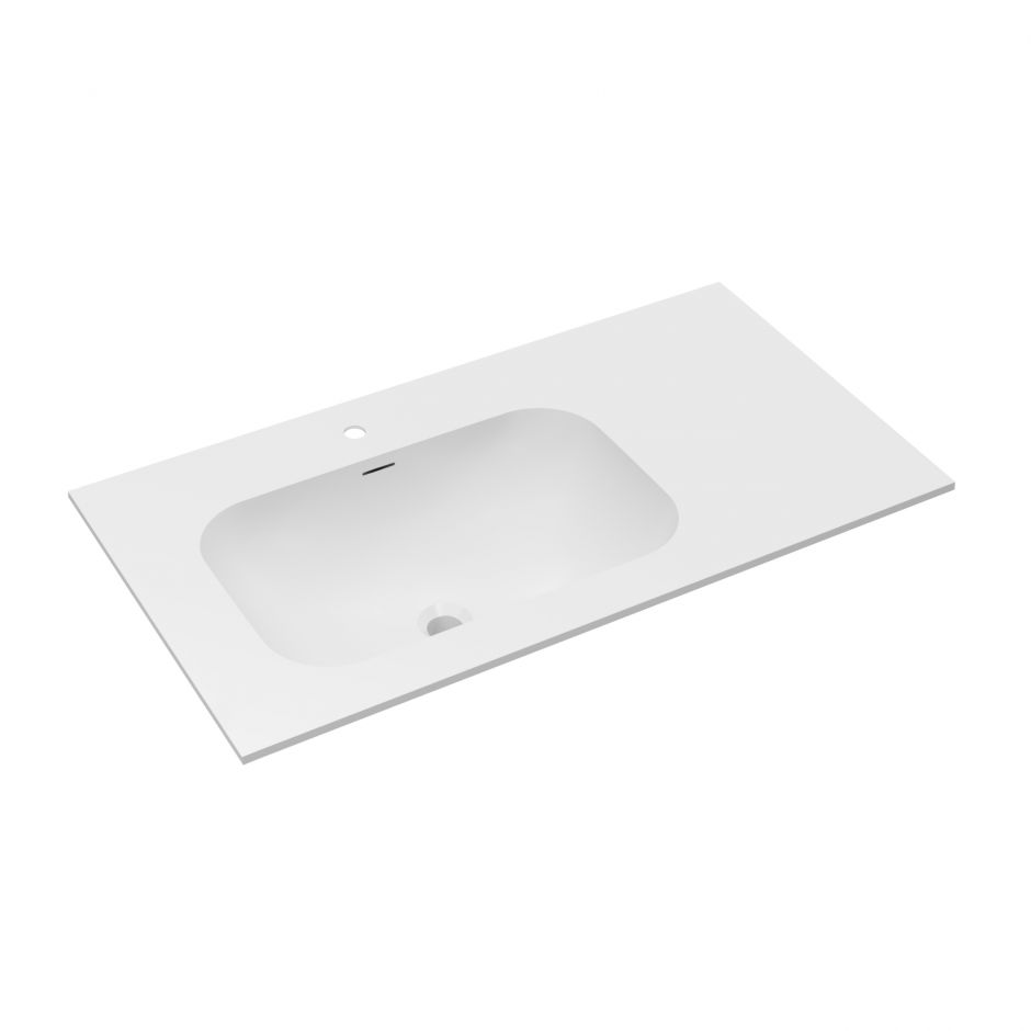 Раковина Vincea Elise VCB-4EL100MW-R мебельная накладная правая из Corian 100х53 см ФОТО