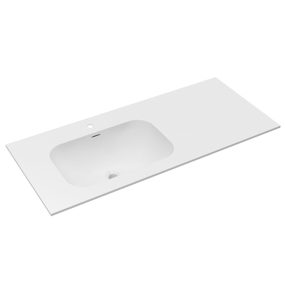 Изображение Раковина Vincea Elise VCB-4EL120MW-L мебельная накладная левая из Corian 120х53 см