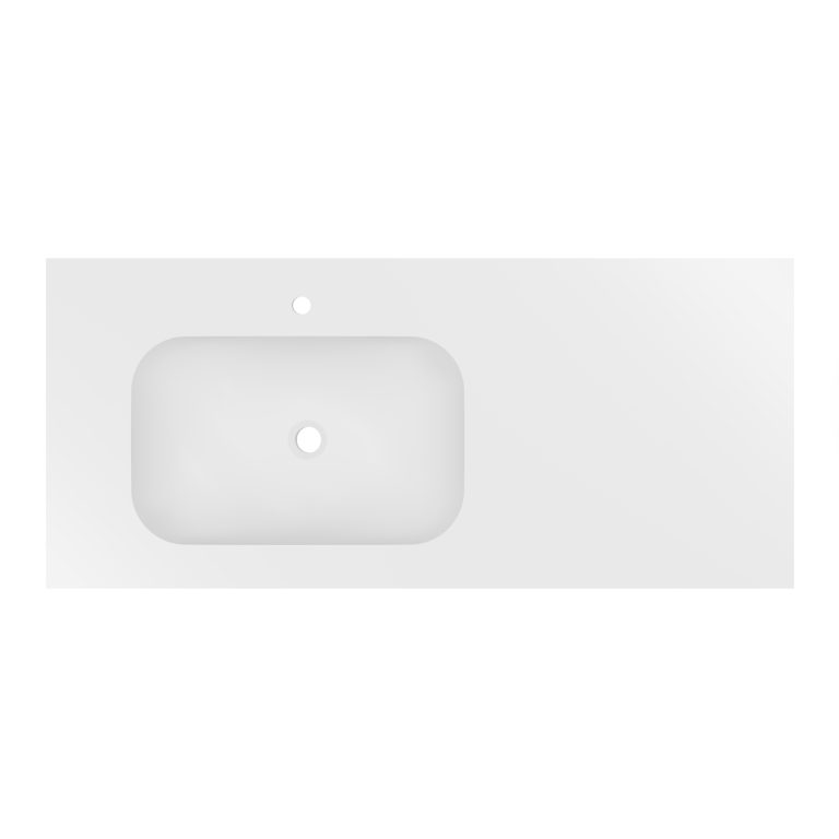 Раковина Vincea Elise VCB-4EL120MW-L мебельная накладная левая из Corian 120х53 см ФОТО