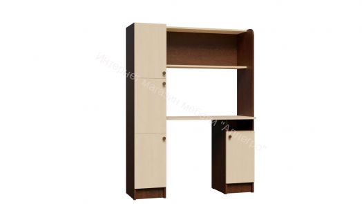 Стол письменный "Омега 2" с надстройкой Венге/Млечный дуб