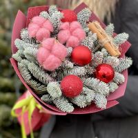 Зимний букет "Зефирные шарики"