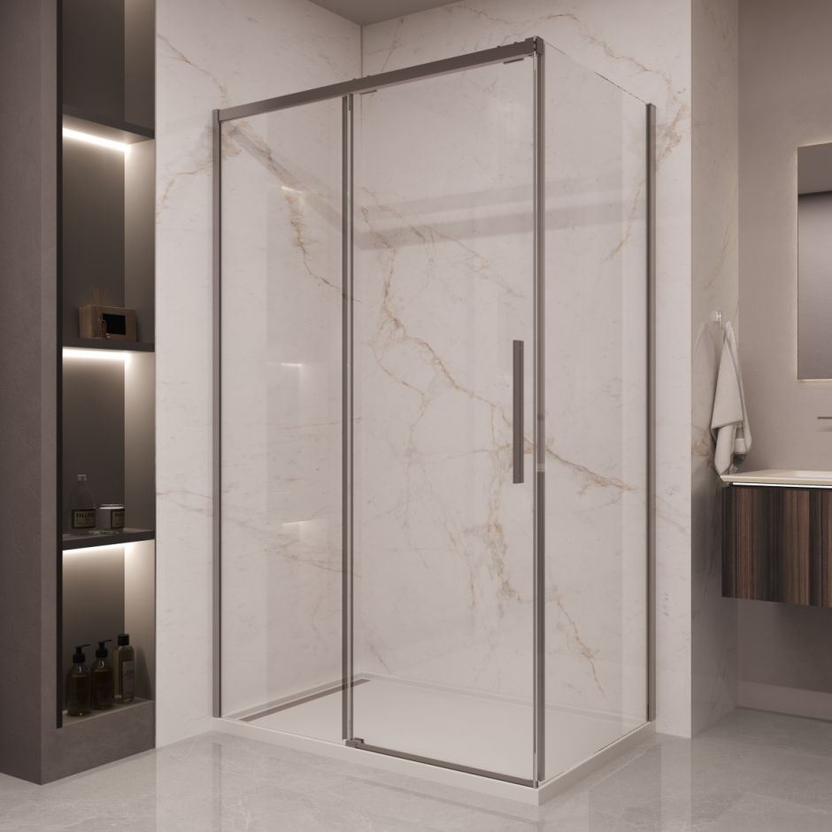 Изображение Прямоугольный душевой уголок Vincea Stella VSR-1ST8011CL 110х80 см