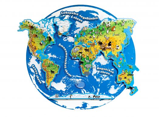 Учебное пособие: "Детская развивающая магнитная карта мира "Мирознайка"