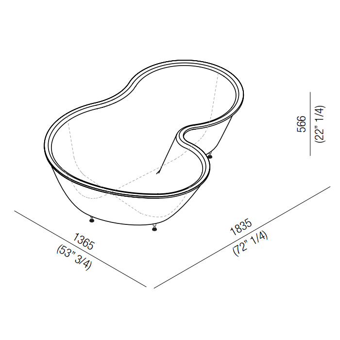 Овальная встраиваемая ванна Agape DR AVAS1089ZE 183,5x136,5 см ФОТО