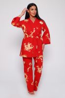 Пеньюар тройка Драконы 929 [красный]