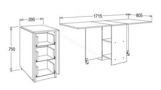 Стол тумба 1 ЛДСП Фант с ящиками Ясень анкор светлый